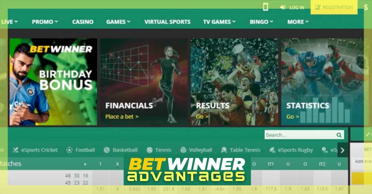 Betwinner gambling centre advantages